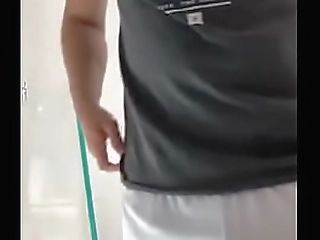 shemale wanks off her big dick on a hotel room bed