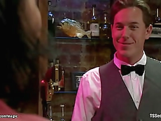 flawless shemale anal fucking bartender