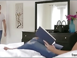 ts khloe shows she can handle sucking cock