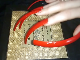 lady l red amazing sexy nails (video short version)