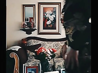 crossdresser dancing in black dress