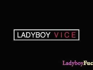 slender tattooed ladyboy slut kim fucked in asshole after she swallowed white dick