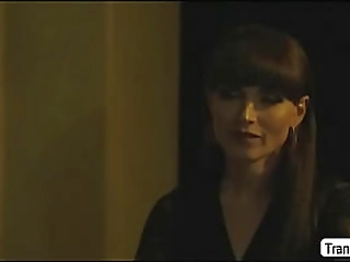 ts natalie gets anal in front of the glass