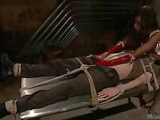 busty ebony ts fucking bound man