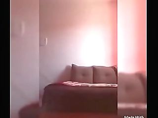 ebony shemale beauty cums after jerking solo