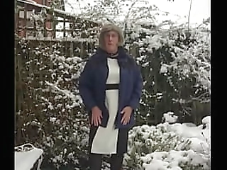 snow scene - black &amp_ white dress - johanna clayton