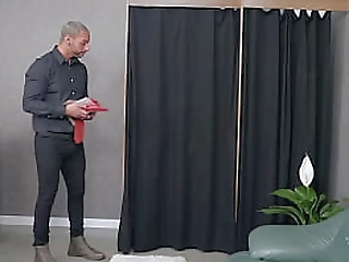 sexy ladyboy in pantyhose plays with her trans cock