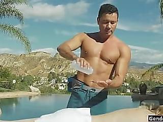 shemale casey kisses oily handjob n anal