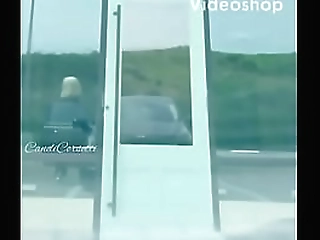 candi corsetti takes off panties in public