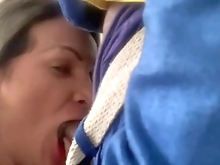 beautiful shemale secretly riding on a huge cock