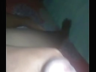 curvy, shemale teases her ass while wanking, intensifying the fetish