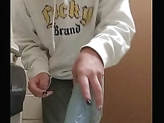 fucking my sissy pussy in public bathroom