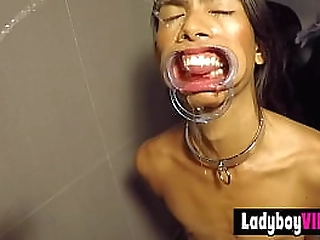 rough fetish style pissing and blowjob session with a ladyboy