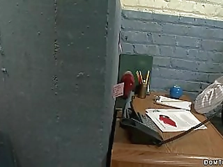 busty shemale ties and fucks colleague