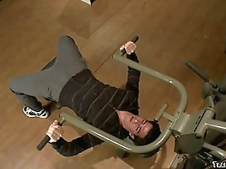 shemale gets blowjob from trainer stud