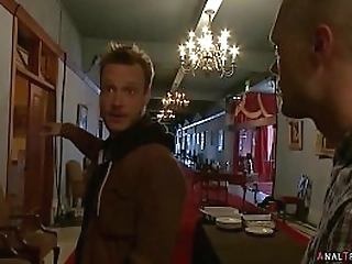 asian shemale dom anal fucks tied man