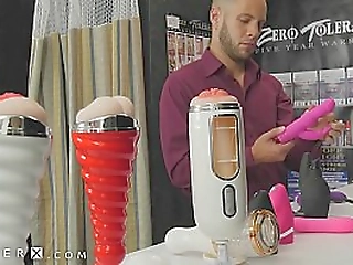 natalie mars blows guy through glory hole in porn shop - genderx