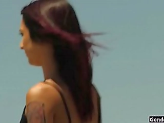 hitchiking tgirl khloe kay is barebacked