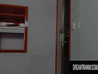 horny shemale bruna aylla pounds a blonde twinks ass and cums in his mouth