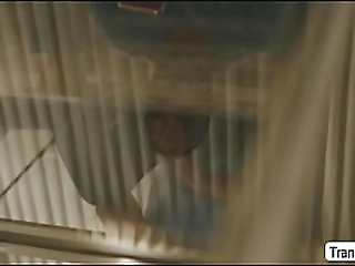 ts natalie tries sucking some black dick