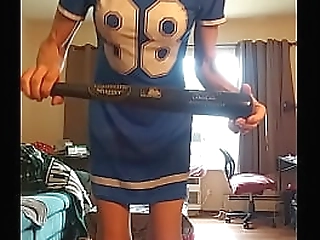 dawniev takes a bat and pepsi bottle them slaps herself