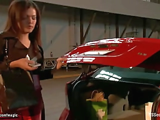 shemale and girlfriend fuck mall cop