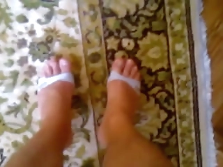 watch sexy, ebony, shemale masturbating and teasing on bed in vr porn