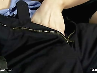 busty ts anal fucked on the couch