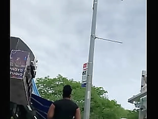 busty stockinged shemale masturbates