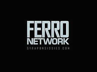 tanned tranny stroking her hard shecock