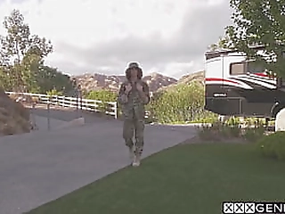 tranny soldier lily demure sucking and rode dirty boyfriends big hard dick