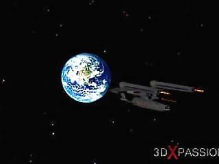 a hot 3d sci-fi android dickgirl fucks a sexy girl in the space station